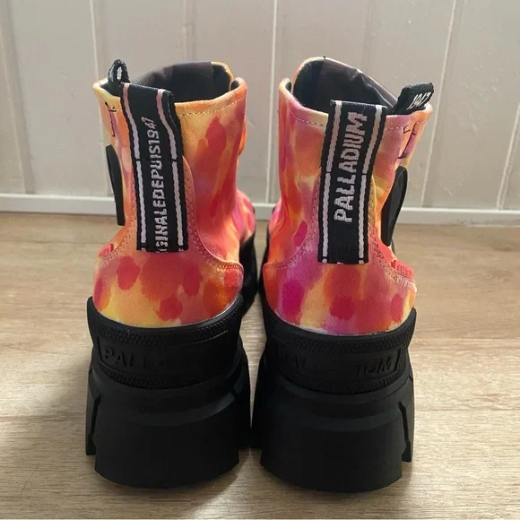 Palladium Revolt Hi TX Women’s 9 Black Sole Custom Tie Dye Festival Boots - Picture 5 of 10